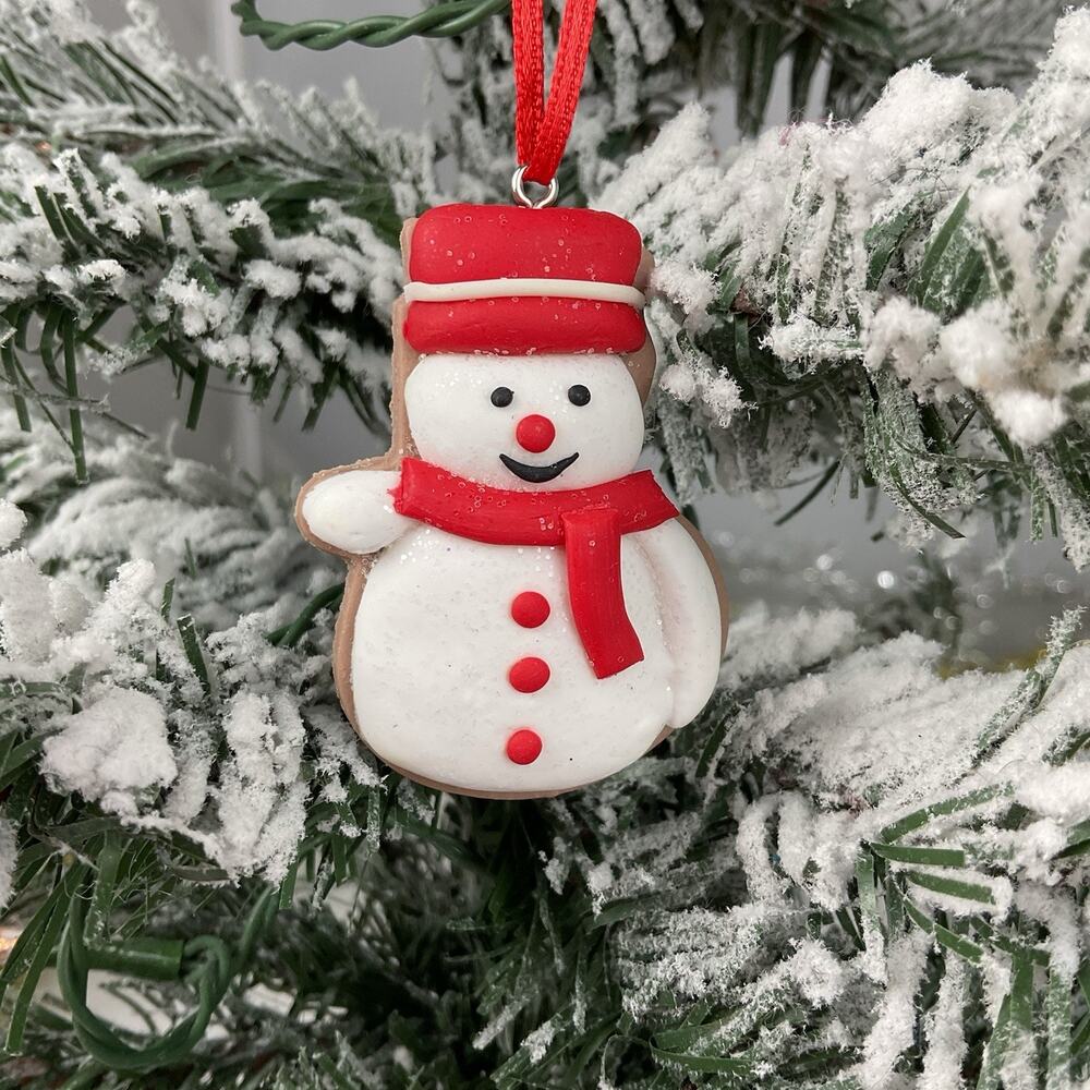 Christmas Tree Ornament-Festive Snowman Tree Cookie-The Bridge Collection